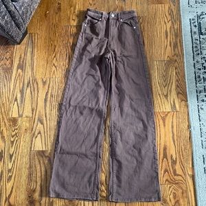H&M wide legged jeans, brown, size 0, smoke free home